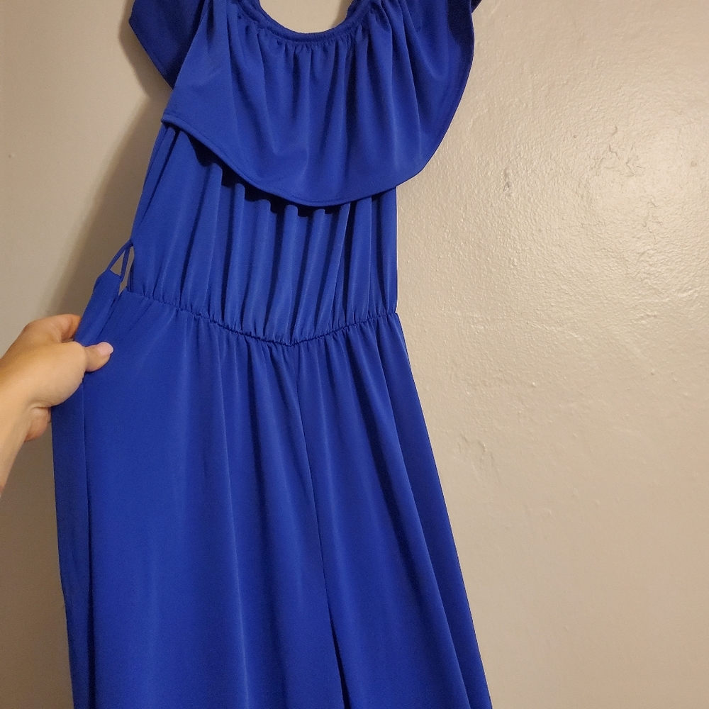 Royal Off shoulder jumpsuit